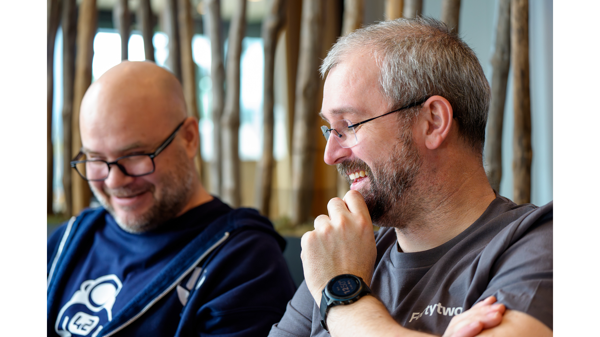two guys talking