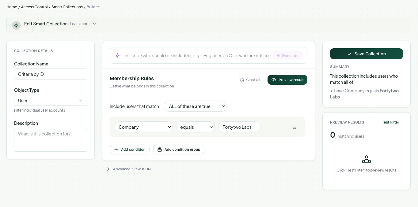 Edit smart collection membership rules