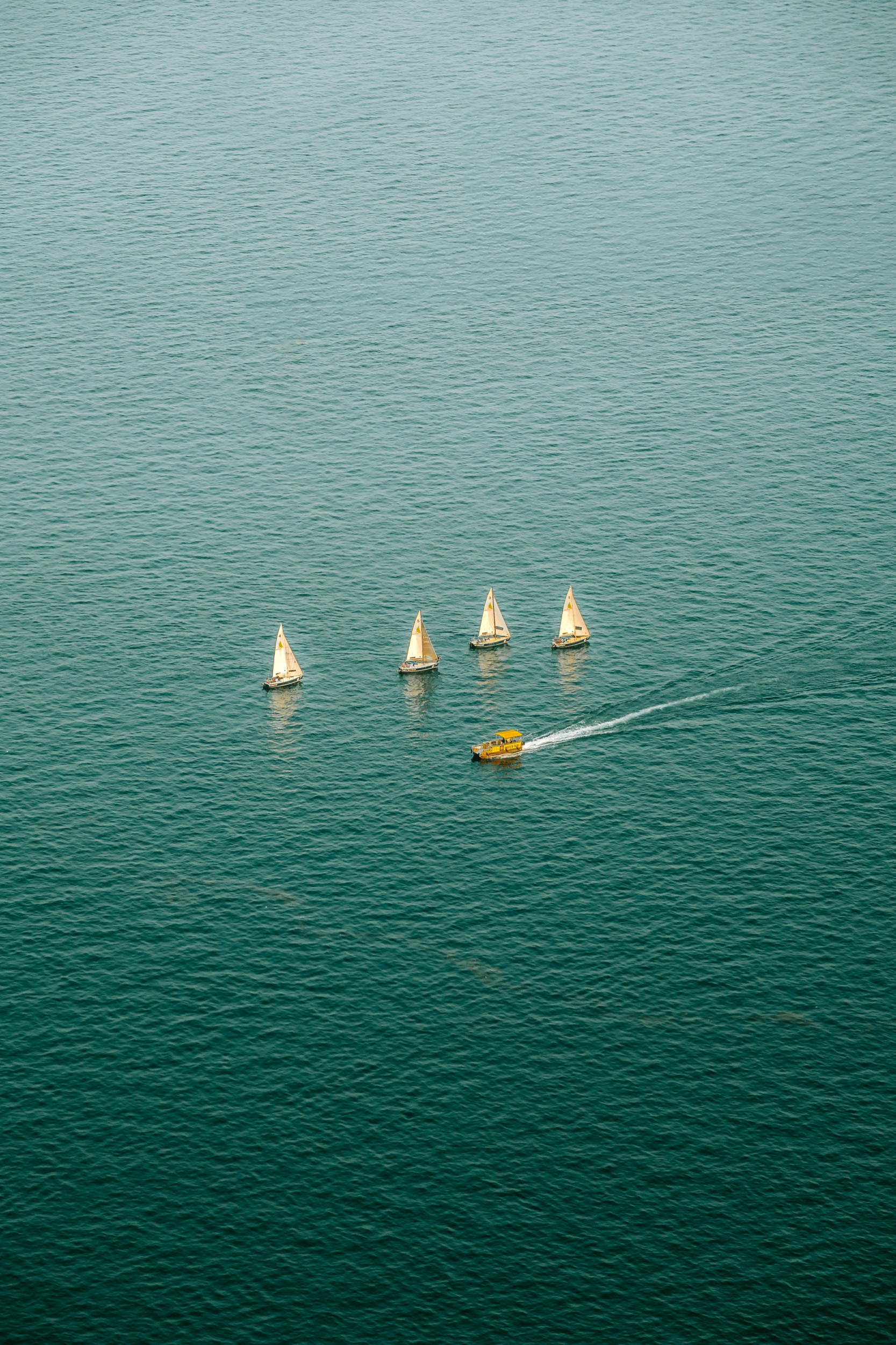 Sailboats and boat on water