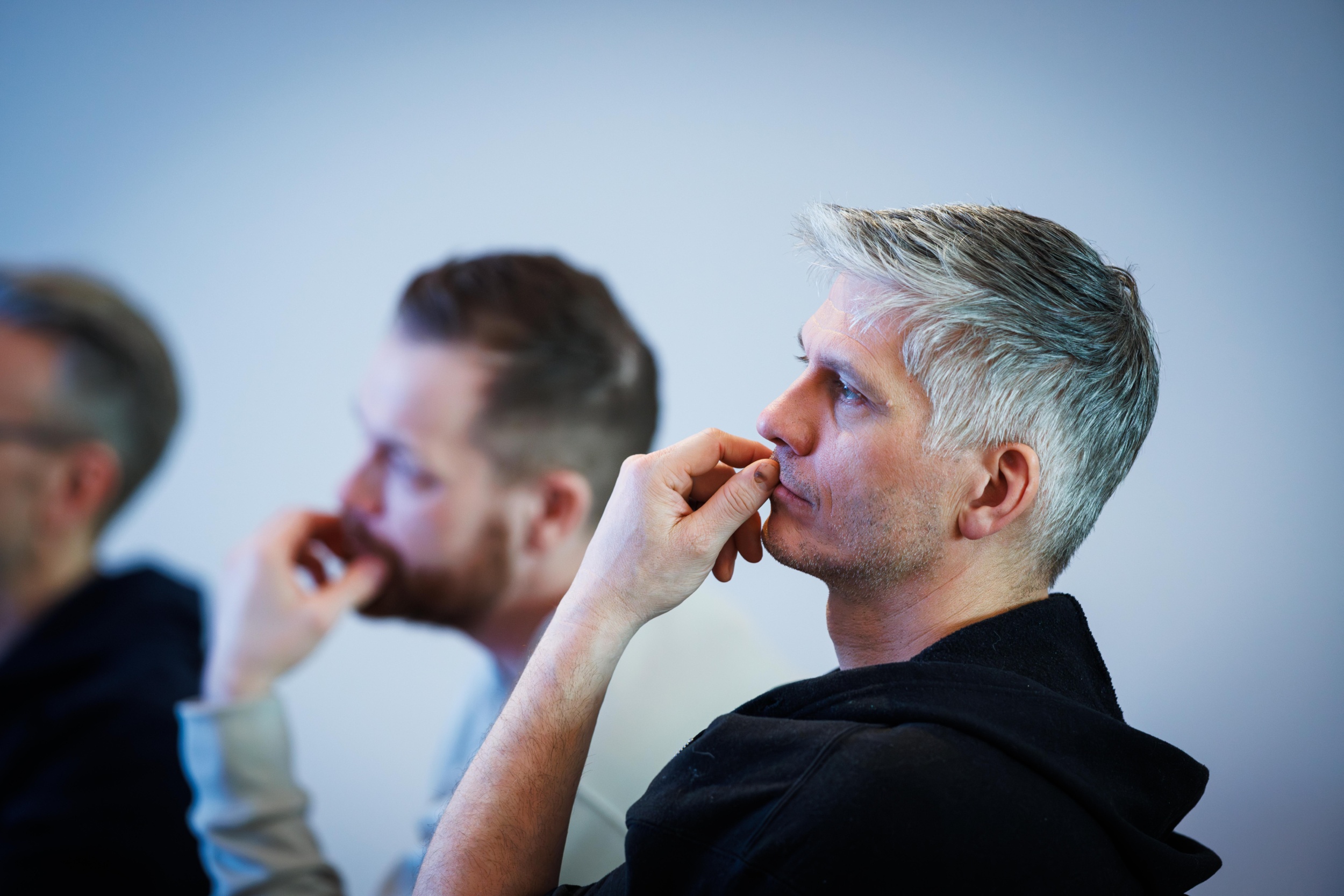 Man thinking and learning.