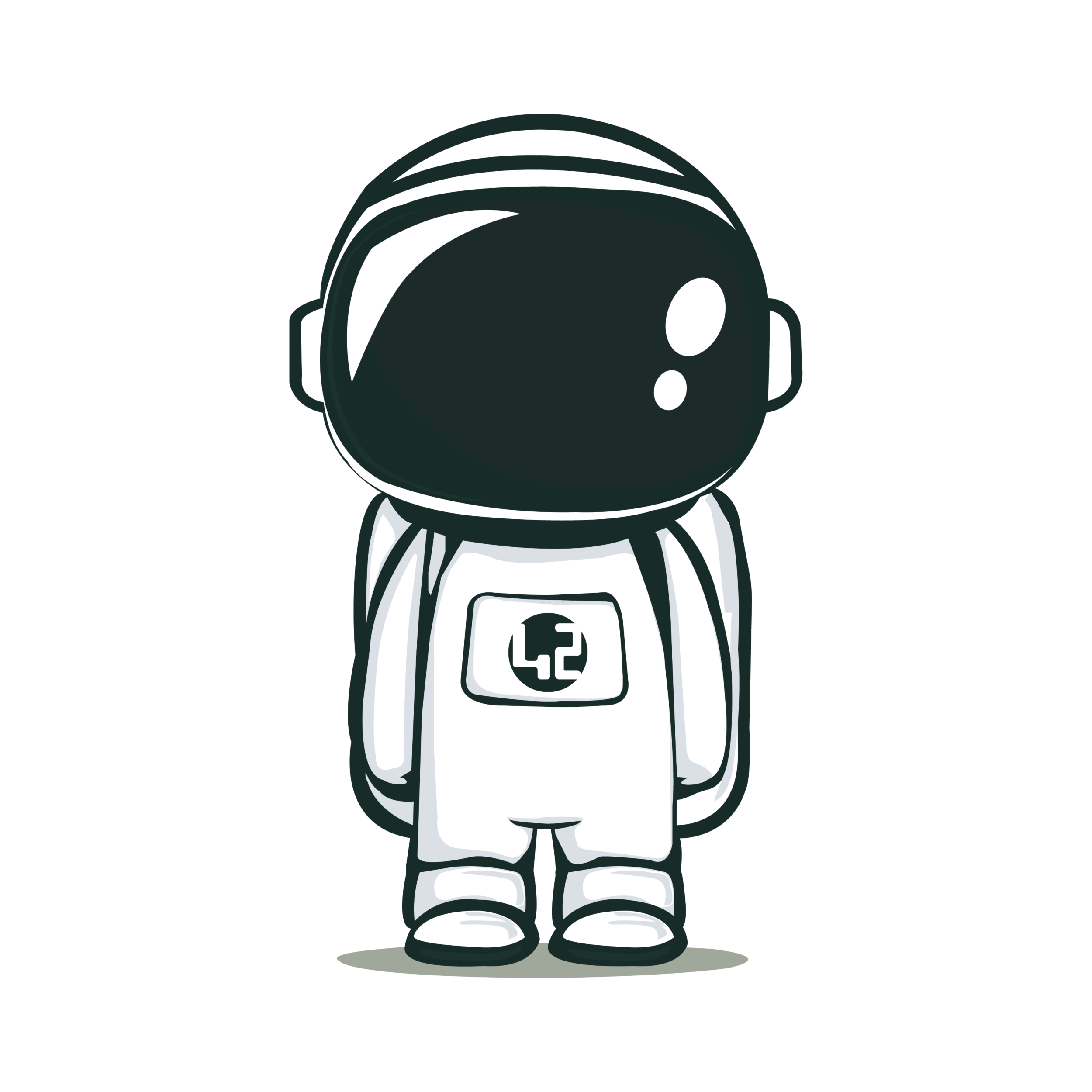 Cute cartoon astronaut with 42