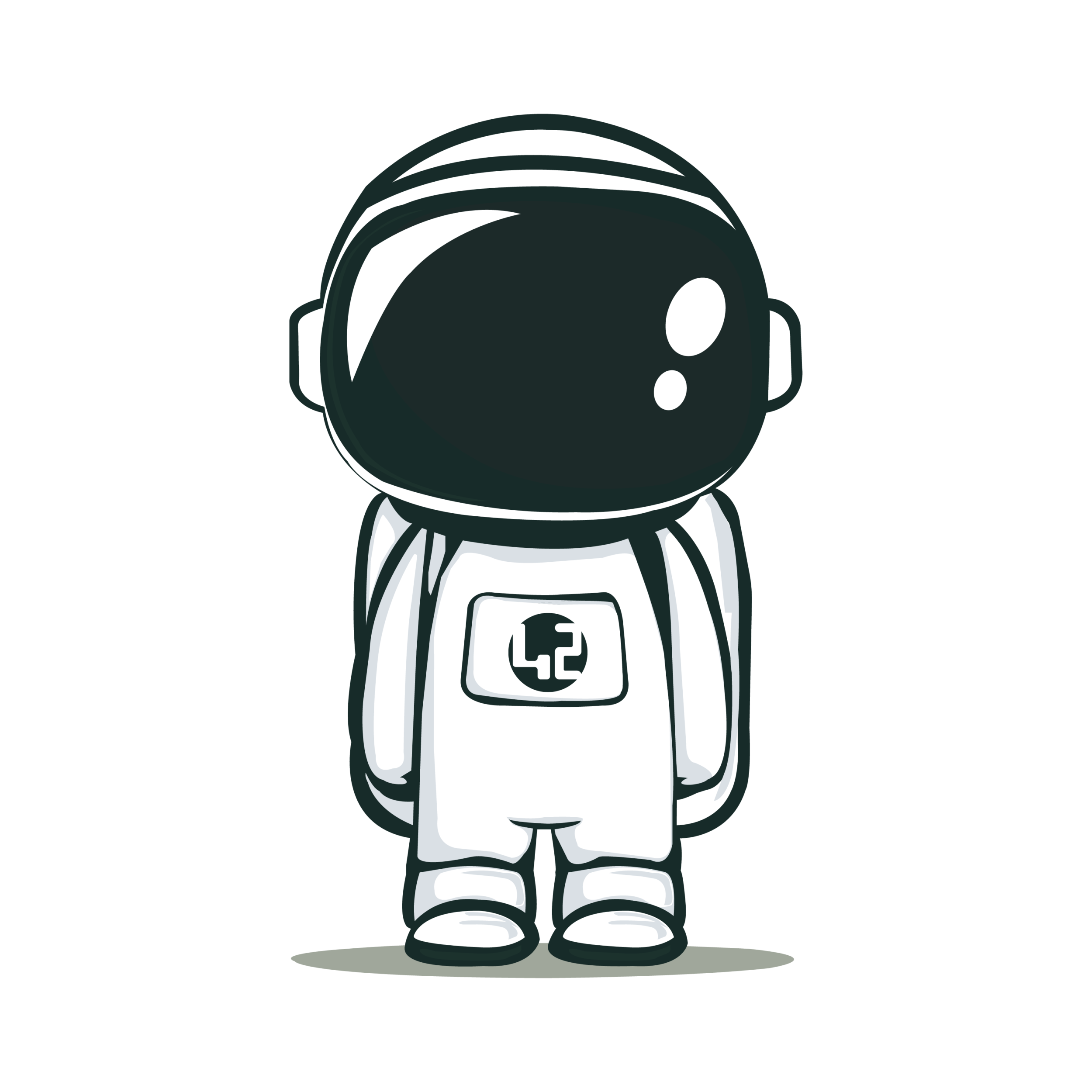fortytwo illu 4 Cartoon astronaut with number 42.