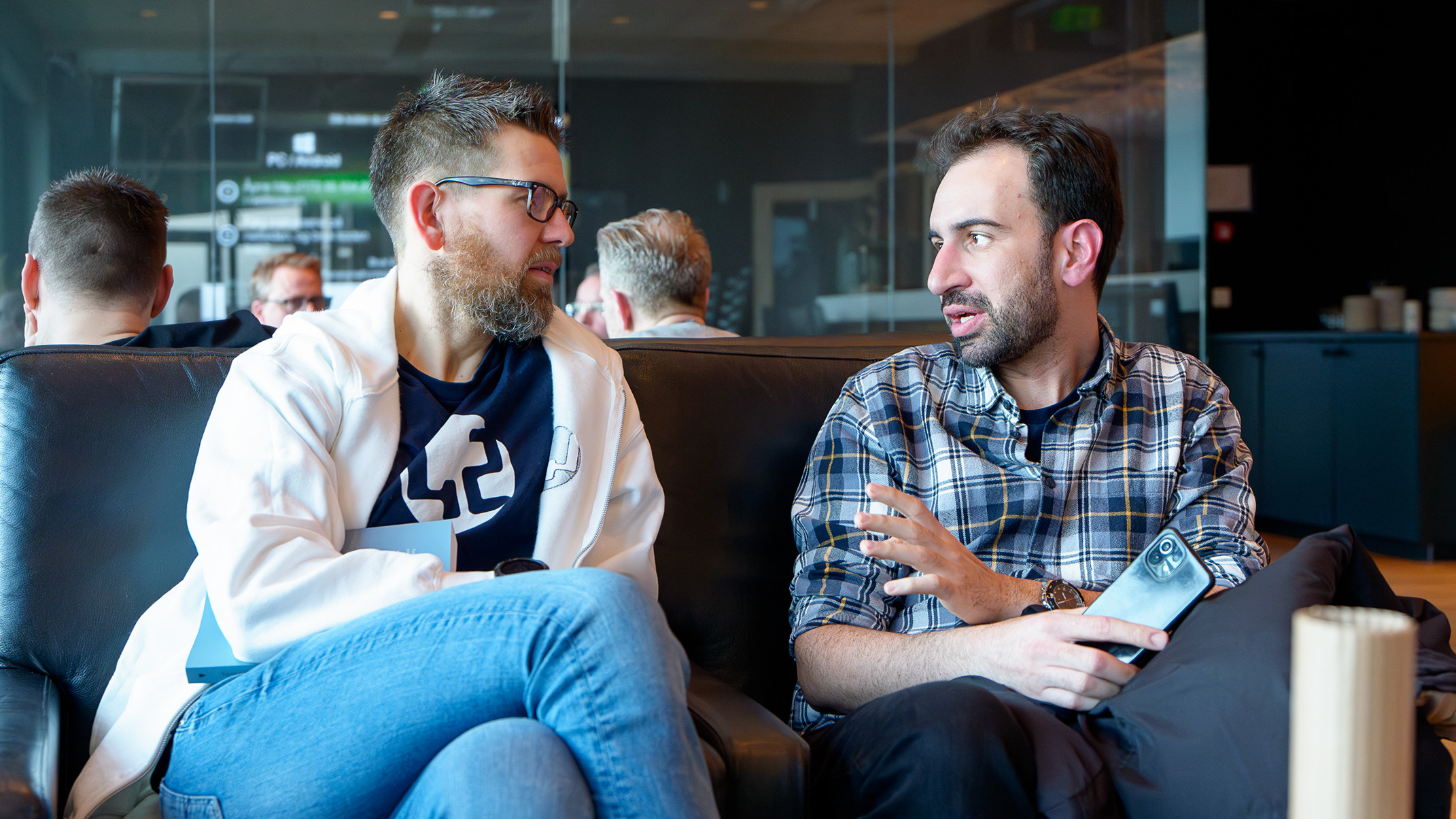 Two men talking MCP