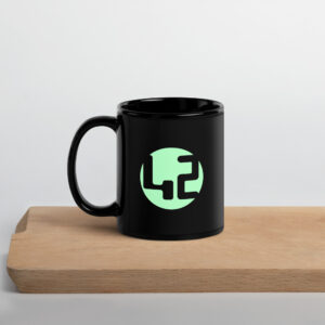 Black mug with green 42 design