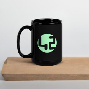 Black mug with green 42.
