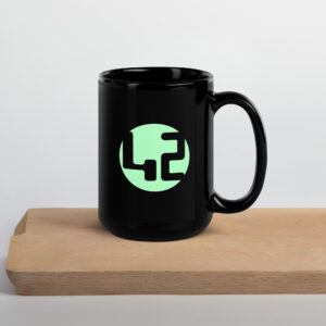 Black mug with 42 logo