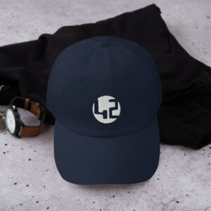 Navy cap with circle logo