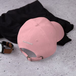 Pink baseball cap with embroidery