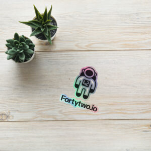 astronaut sticker with website