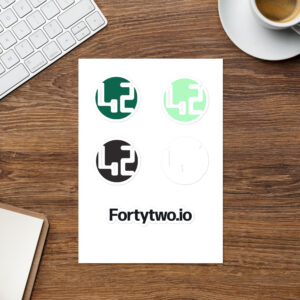 Forty two logo sticker sheet