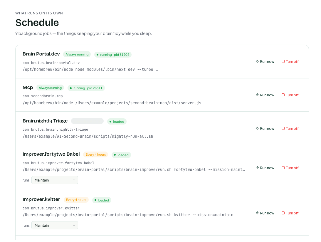 portal schedule