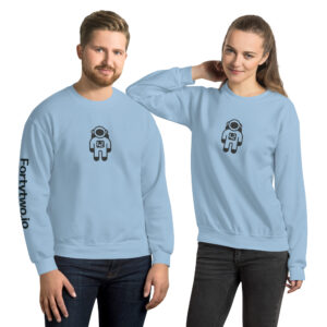 Astronaut graphic light blue sweatshirts