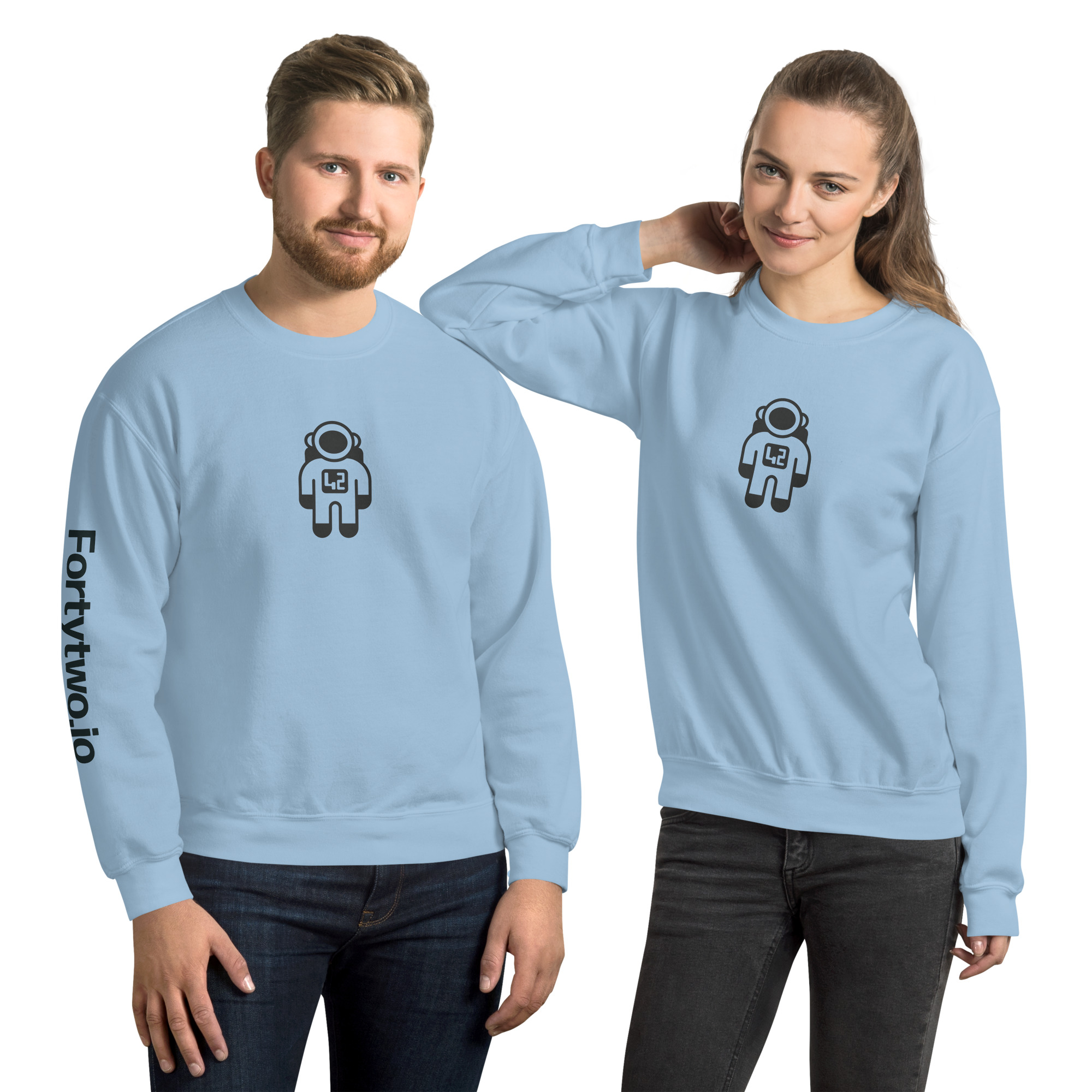 novi unisex sweatshirt Astronaut graphic light blue sweatshirts