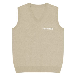 Beige V-neck sweater vest
