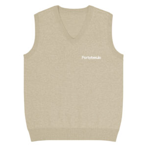 Beige knitted sweater vest