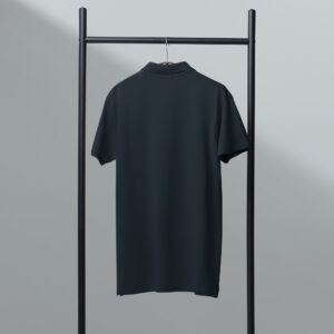 Dark polo shirt on hanger
