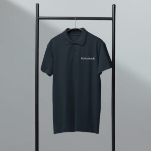 Dark polo shirt with logo