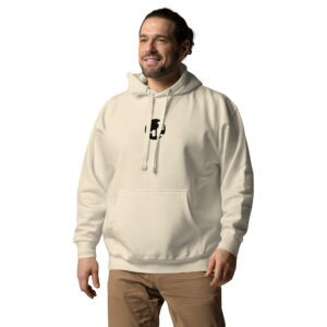 Man in cream hoodie smiling