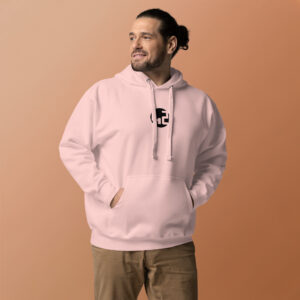Man in pink hoodie
