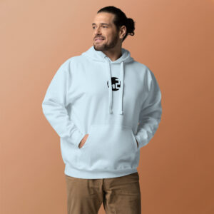 Man wearing white hoodie