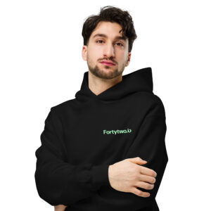 Man in Forty two.io hoodie