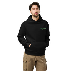 Man in black hoodie.