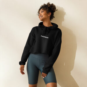 Black cropped hoodie with logo